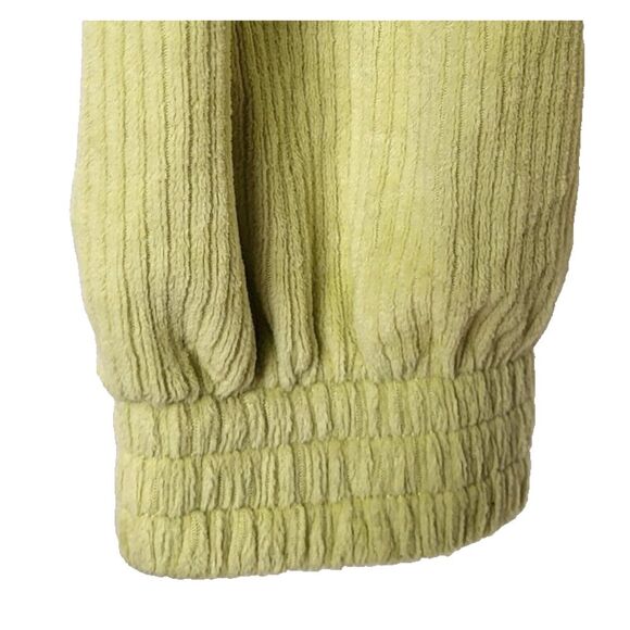 NEW Aerie X-Small Cropped Lime Green Ribbed Jacket Cotton Corduroy Zip Close - Picture 12 of 15